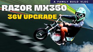 Razor MX350 UPGRADED from 24v to 36v! Install and Test Ride