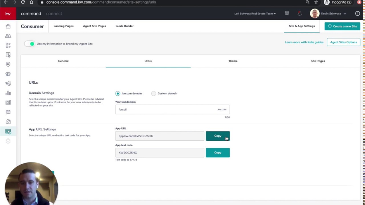 Keller Williams Consumer App - Finding your Custom Link
