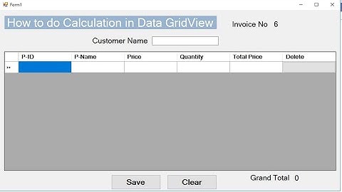 How to do Calculations in DataGridView C# Window Form Application in Urdu/Hindi