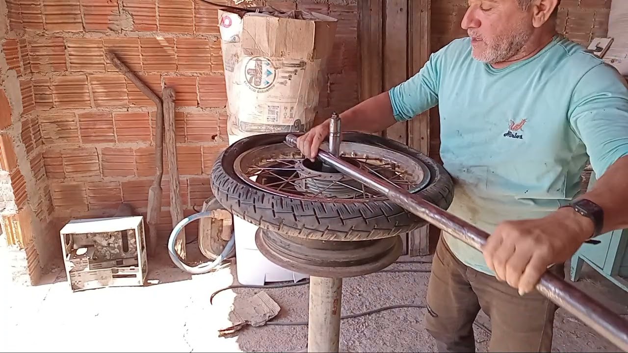 ferramenta caseira .pra desmontar pneus .finalizada 🛠⚙️🔧👍