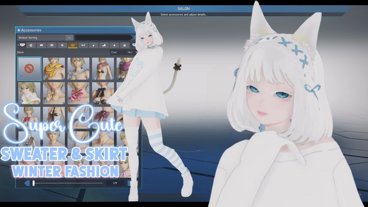 [PSO2:NGS] Making a Cute Sweater & Skirt casual outfit in the ngs ...