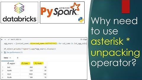 7. Why need to use asterisk, unpacking operator? | alias for column in List Compr | #pyspark PART 07