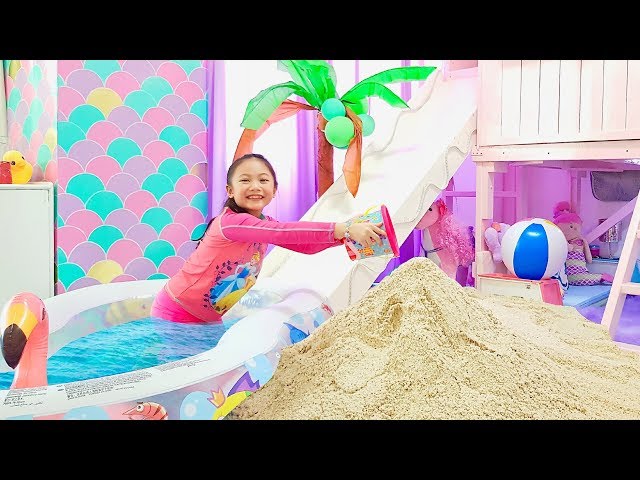 Bug Transform her Room into A Beach class=