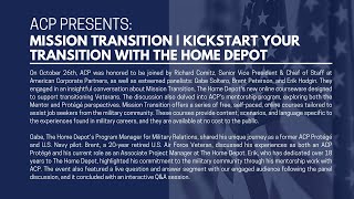 ACP Presents: Mission Transition | Kickstart your Transition with The Home Depot