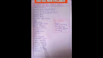 SSC CGL REASONING SYLLABUS | ssc cgl , chsl , cpo , mts , stenographer etc syllabus | ssc syllabus