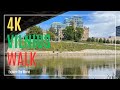 Vilnius Walking Tour 4K -  Neris riverside from the White Bridge to near the Žirmūnai Bridge