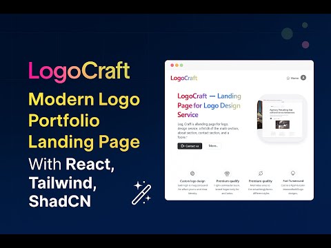 #1 LogoCraft – Modern Logo Portfolio Landing Page with React, Tailwind, ShadCN