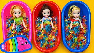 ✨ Doll Bathtub Filled with Colorful Beads | Satisfying ASMR | Pure Relaxation
