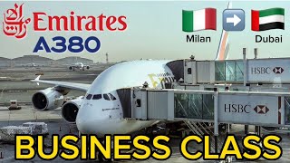 EMIRATES A380 BUSINESS CLASS | TRIP REPORT | Milan (MXP) to Dubai (DXB) ✈️