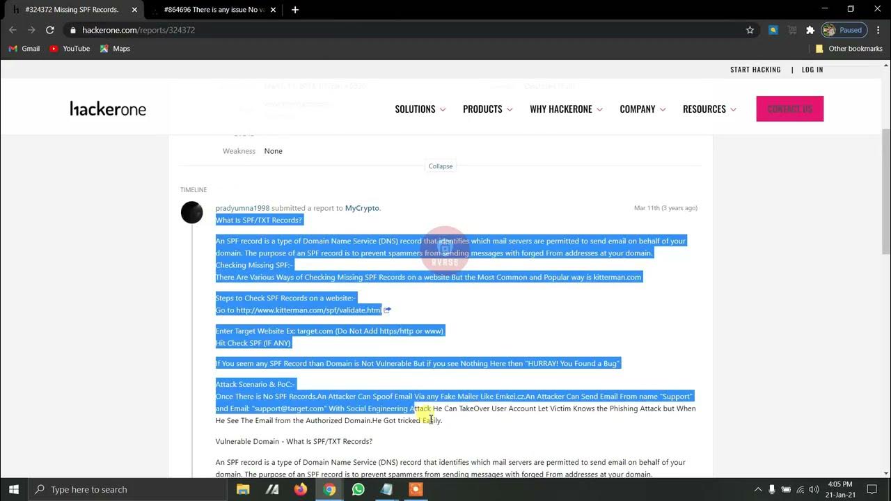 No Valid SPF Record Vulnerability In Telugu Part 2 Bug Bounty