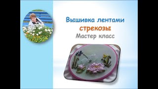картинка: Вышивка лентами стрекозы/Dragonfly ribbon embroidery