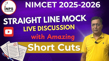 NIMCET 2025 | Straight Line Mock | Live Discussion by Nitin Agrawal | INPS Classes