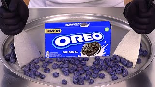OREO & Blueberry Ice Cream Rolls | ASMR