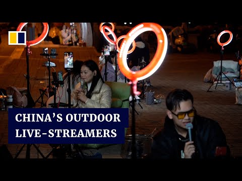China’s douyin performers stream outdoors at night to earn higher tips
