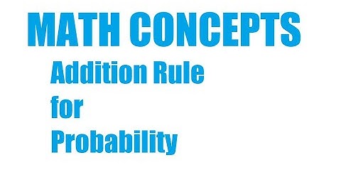 The Addition Rule for Probability