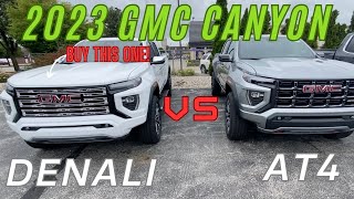 2023 GMC Canyon Denali vs AT4 trim level shocked by the value of the Denali! #gmccanyon