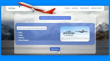 Build Animated Website Using HTML & CSS | Animated Airline Landing Page
