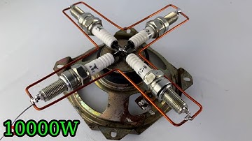 10 Amazing create 10000w free energy generator use at home from speaker tools & spark plug