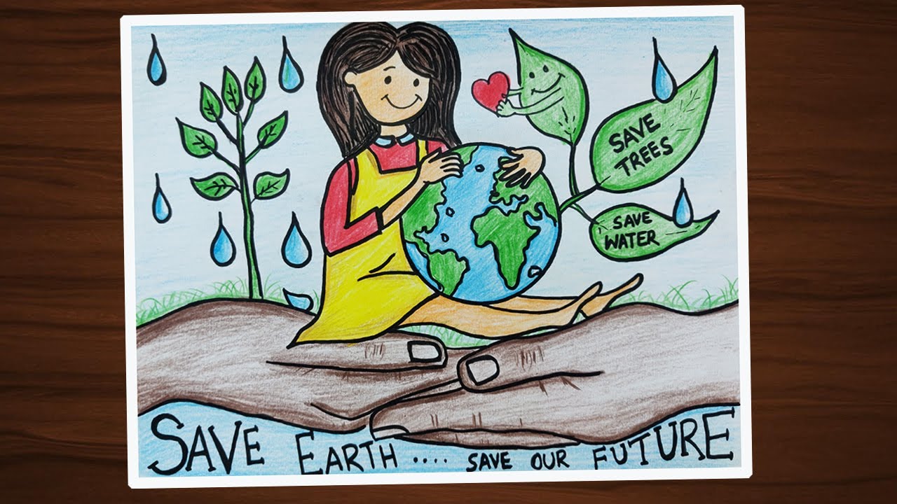 How to Draw Save Earth and Save Nature Drawing for Drawing ...