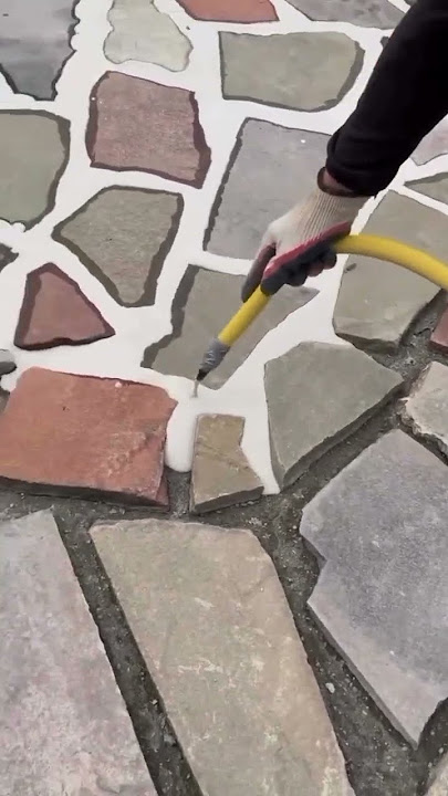 the process of filling the gaps between paving slabs #construction #popular #viralshorts #shorts