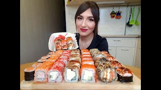 MUKBANG | Суши,роллы| Sushi rolls| 스시 롤  |Eating Show| 먹방 |не ASMR