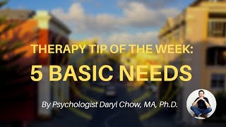 Famous Therapy Tip of the Week #1: 5 Basic Needs Wealth