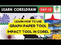 CorelDraw Day-12 | How to create graph paper in coreldraw | use of Impact Tool - Radial and Parallel