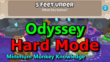 BTD6 Odyssey Hard Mode - Minimum Monkey Knowledge (5 Feet Under) tutorial / guide