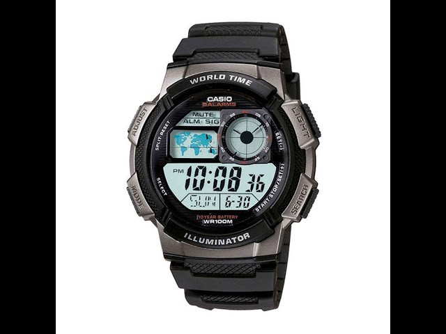 Casio AE 1000W 1AV Worldtime Digital Watch Review YouTube