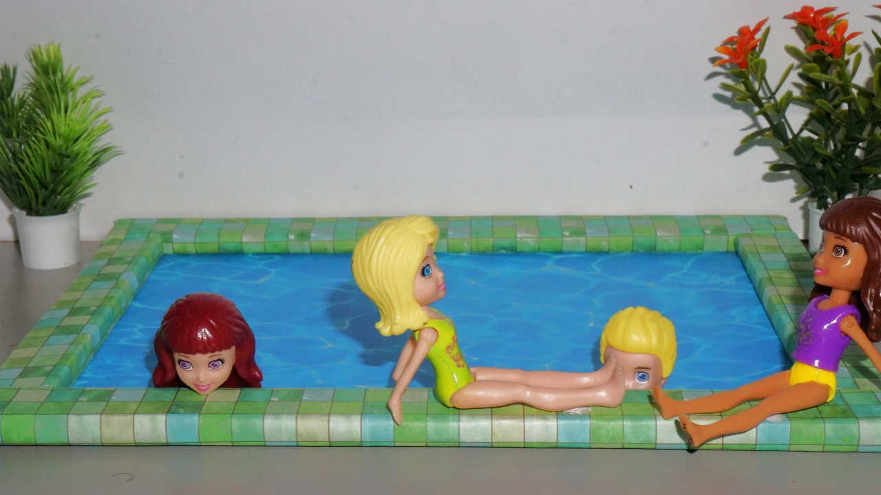 How to make a Doll Swimming Pool miniature crafts DIY