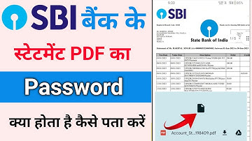 SBI Bank Statement Pdf Password Kya hai | How To Open SBI Statement Pdf Password | SBI PDF Password