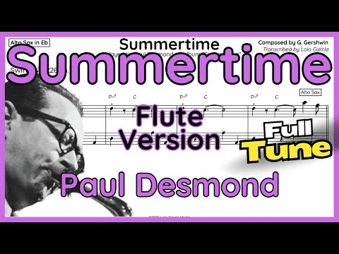 Summertime - Paul Desmond - Flute Version in C (+Backing Track)