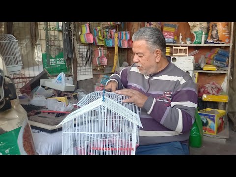 اسعار العشوش والاقفاص والمستلزمات وأكل العصافير عند محلات الناحل واولاده ومكانه بسوق الجمعة