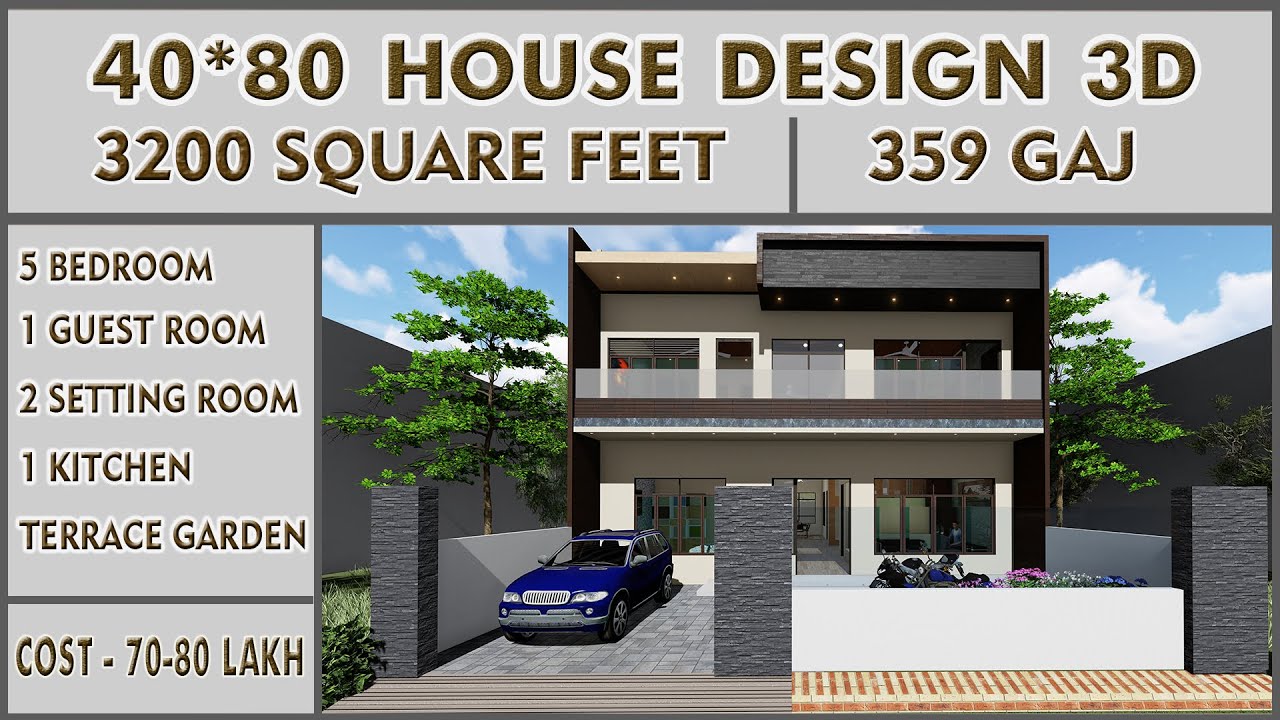 40 80 House Design Plan 3200 Sqft House Design 40 80 House Plan 40 