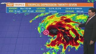 Monday morning update: Tropical Depression 27 forms in the Atlantic