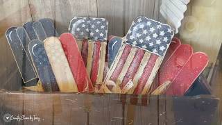 🇺🇸 Americana Popsicles using Cardboard and Craft Sticks