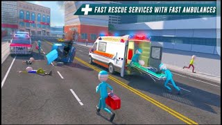 Ambulance Stickman Roof Jumping - Rooftop stunts #2- Gameplay Android , Ios screenshot 1