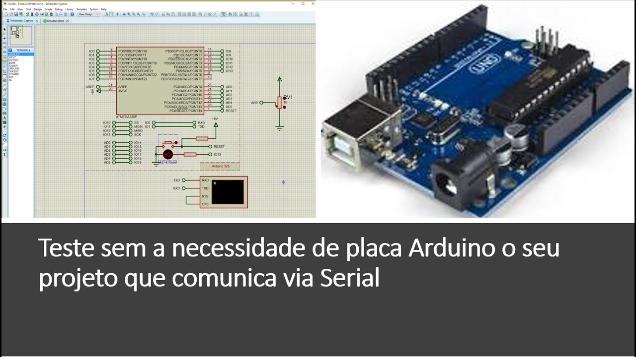 Virtual Terminal do Proteus + Arduino - Simulação com Biblioteca Nativa ...