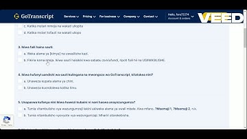 Go Transcript Answers 2024 - 2025. Go Transcript Swahili Answers