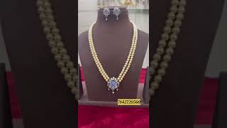 Premium Quality Double Layer Swaroski Pearls with Victorian Pendant WhatsApp 7842720560 #pearls