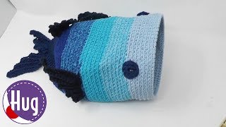 【編み物教室】かわいい魚の収納袋を編んでみた　本格的でかわいい　簡単