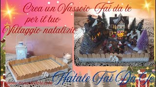 : Crea un Vassoio legno- balsa Fai da te per il tuo Villaggio natalizio Riciclo creativo