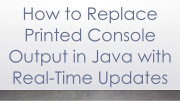 How to Replace Printed Console Output in Java with Real-Time Updates