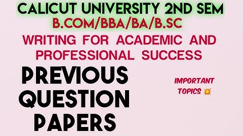 Previous Question Papers||Writing For Academic And Professional Success||2nd Sem BA/B.Sc/B.Com/BBA||