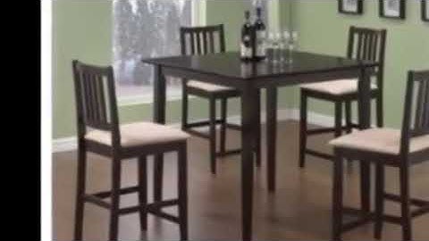 Coaster Dining Table and Stools 5 Piece Set, Counter Height, Cappuccino Finish