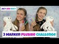 3 marker plushie challenge  fun diy doodle plushie  jacy and kacy