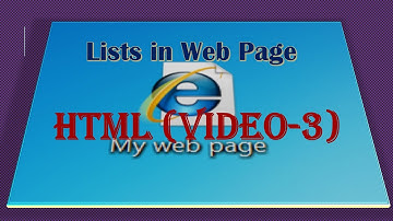 Class-XII (WBCHSE) Computer Application:  HTML (Video-3)