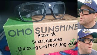 Oho Sunshine Brave 4k Smart glasses, unboxing/ Pov dog walk #smartglasses #technology #dogwalk #pov