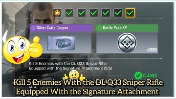 COD Mobile Kill 5 Enemies With the DL Q33 Sniper Rifle Equipped With the Signature Attachment