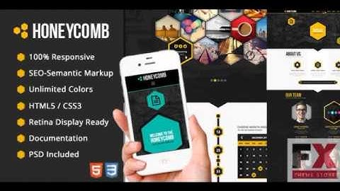 Preview HoneyComb - Honeycomb One Page HTMLTemplate TForest